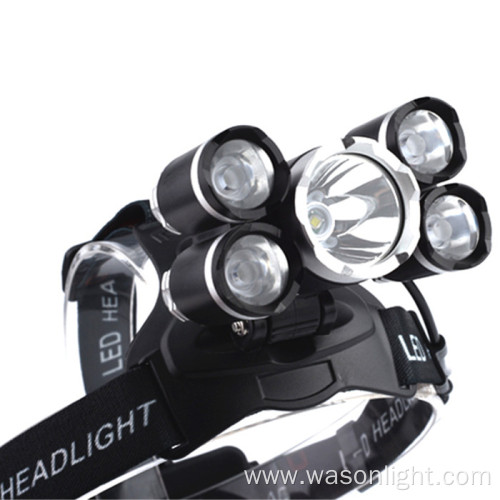 Best Selling 5 1500 Lumens Brightest 18650 Led Miner Headlamp Head Lamp For Hunting Battery Operated Headlight
